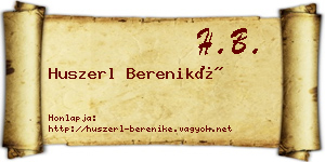 Huszerl Bereniké névjegykártya